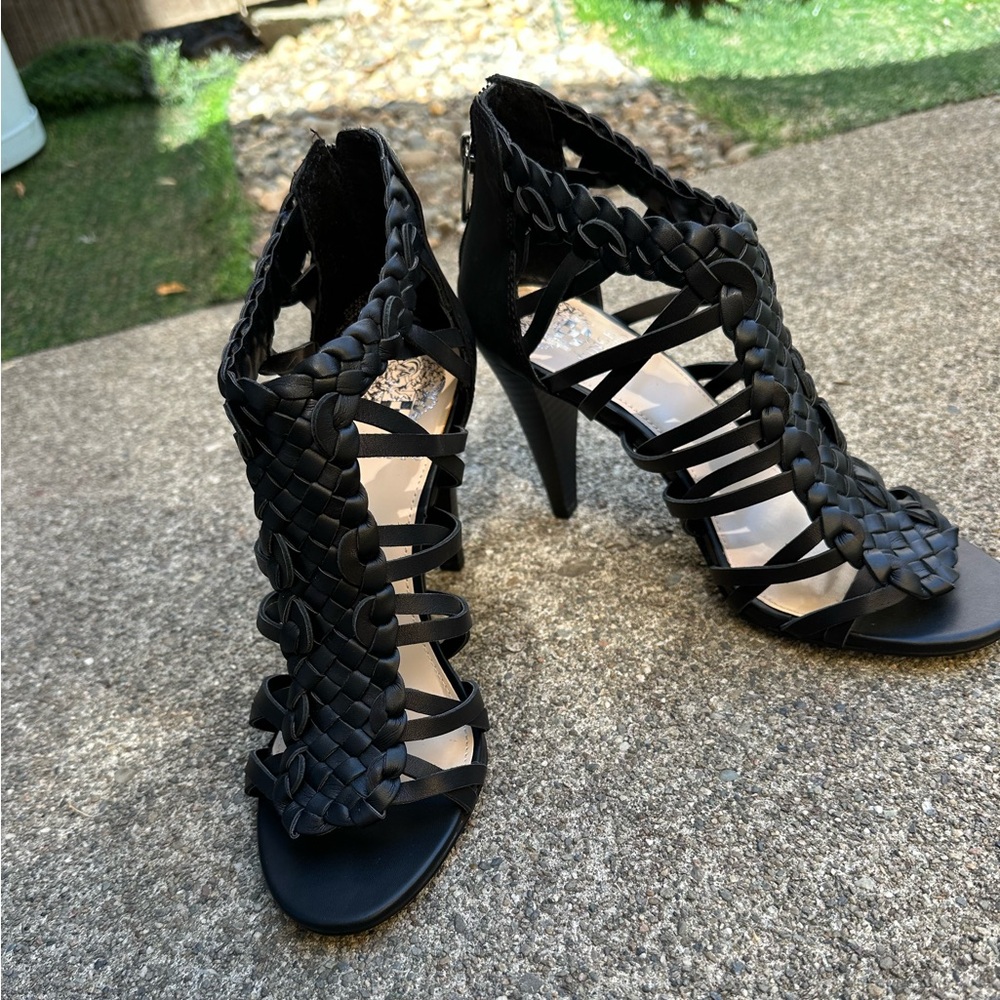 Vince Camuto Black Heeled Sandals — Size 8 — Brand New